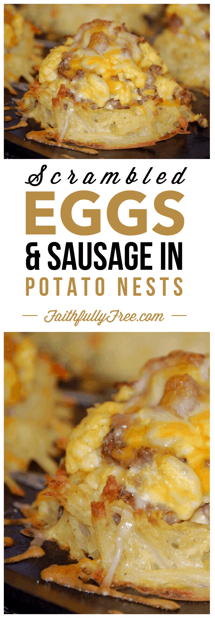 Scrambled Eggs and Sausage in Potato Nests Rest