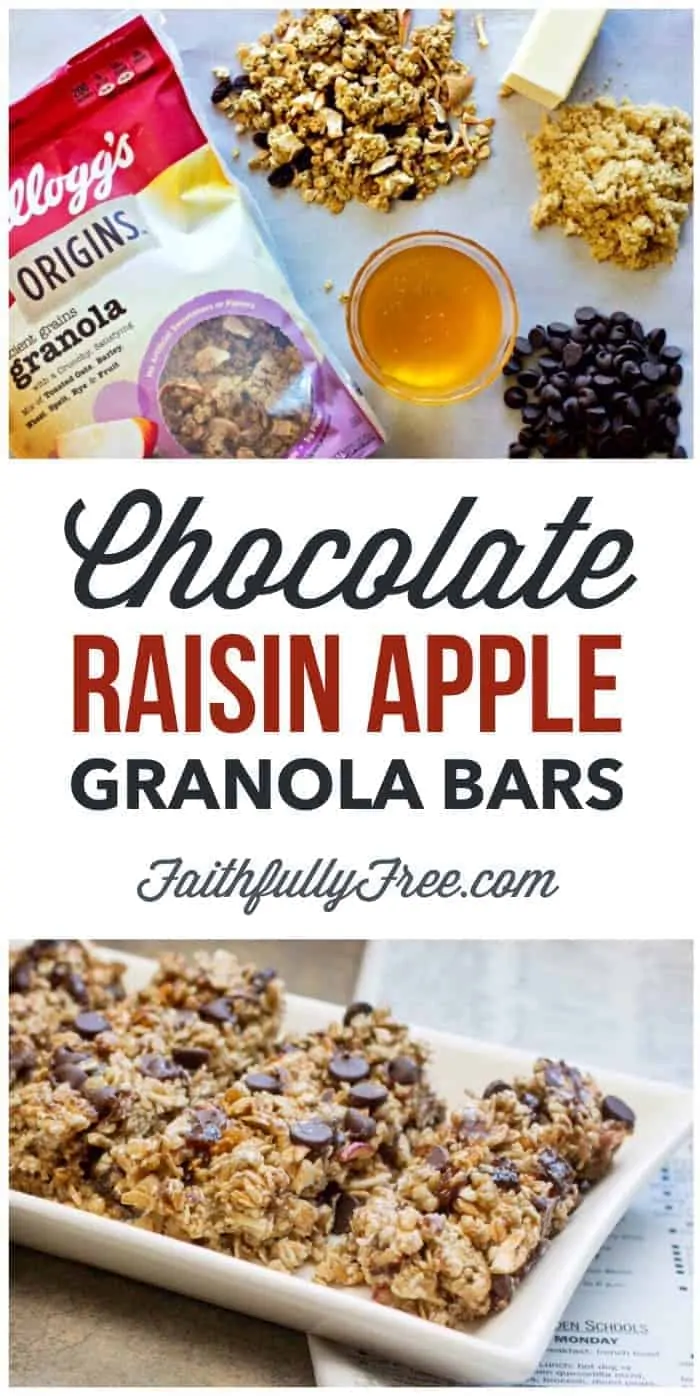 Chocolate Raisin Apple Granola Bars