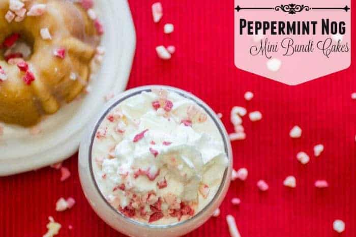 Peppermint Nog Mini Bundt Cakes with Peppermint Nog and Hot Chocolate Recipes. 