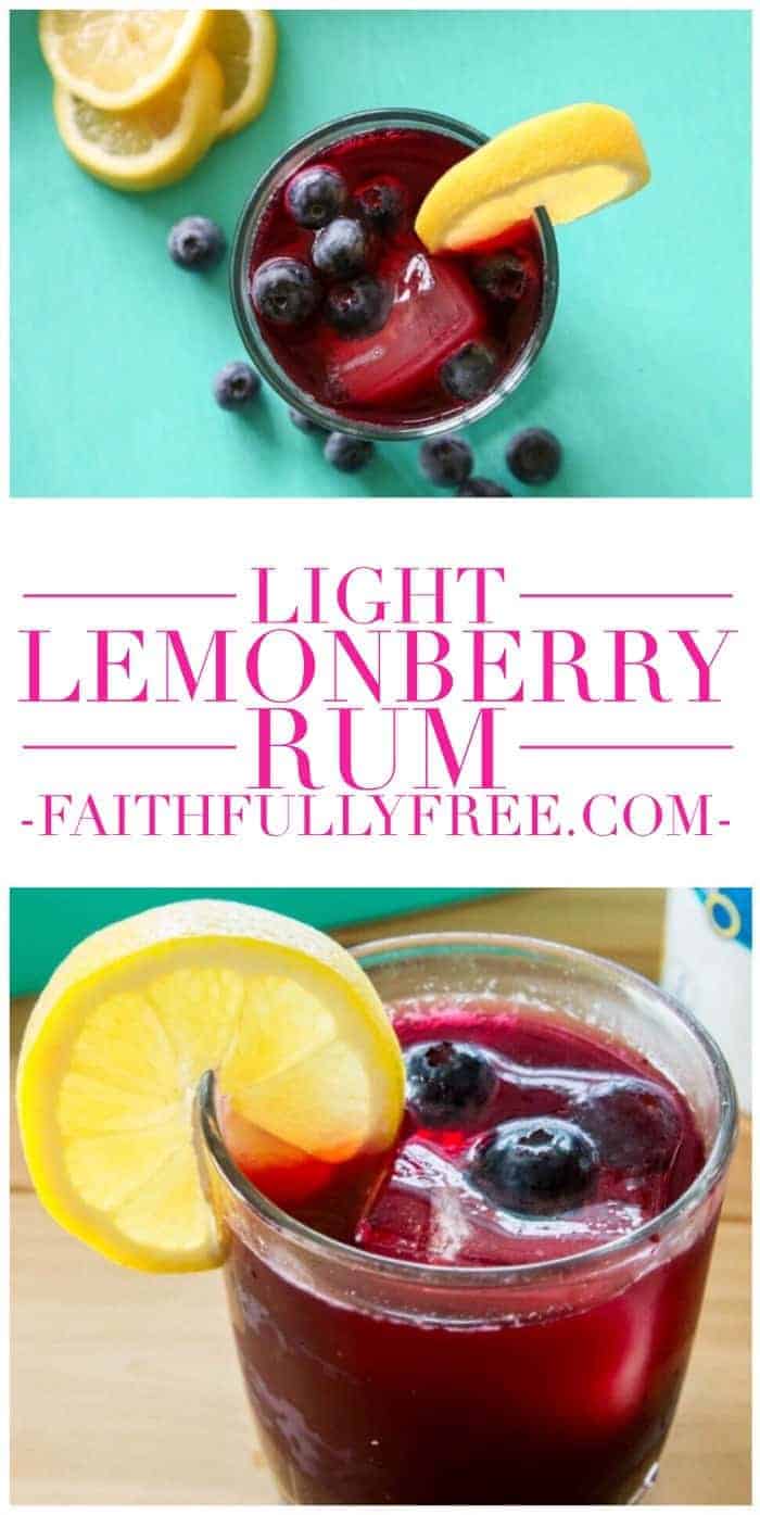 Light Lemonberry Rum Recipe Drink Mix - Perfect for low carb dieters and keto dieters looking for a light sugar free drink. 