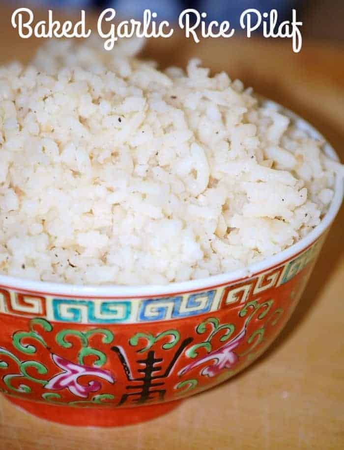 Baked Garlic Rice Pilaf Recipe