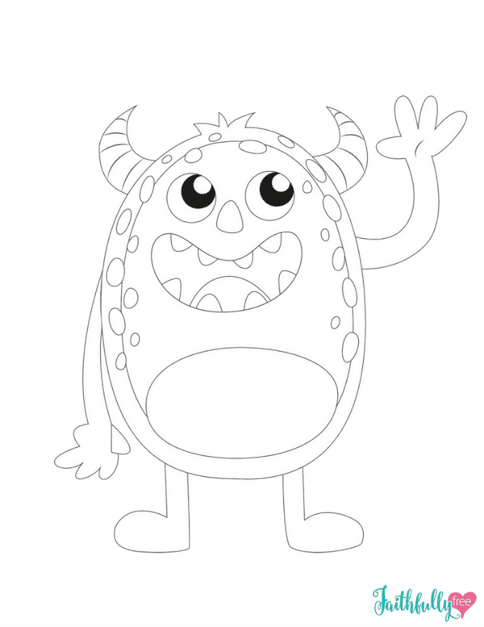 Shy Monster Coloring Pages