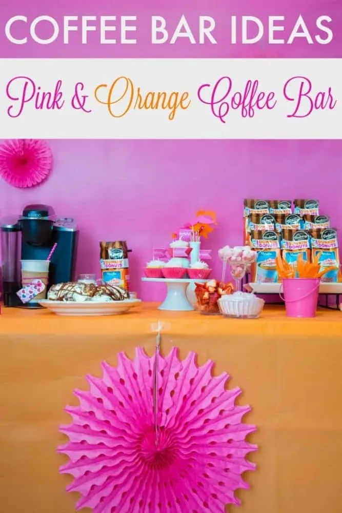 Coffee Bar Ideas : Pink & Orange Coffee Bar